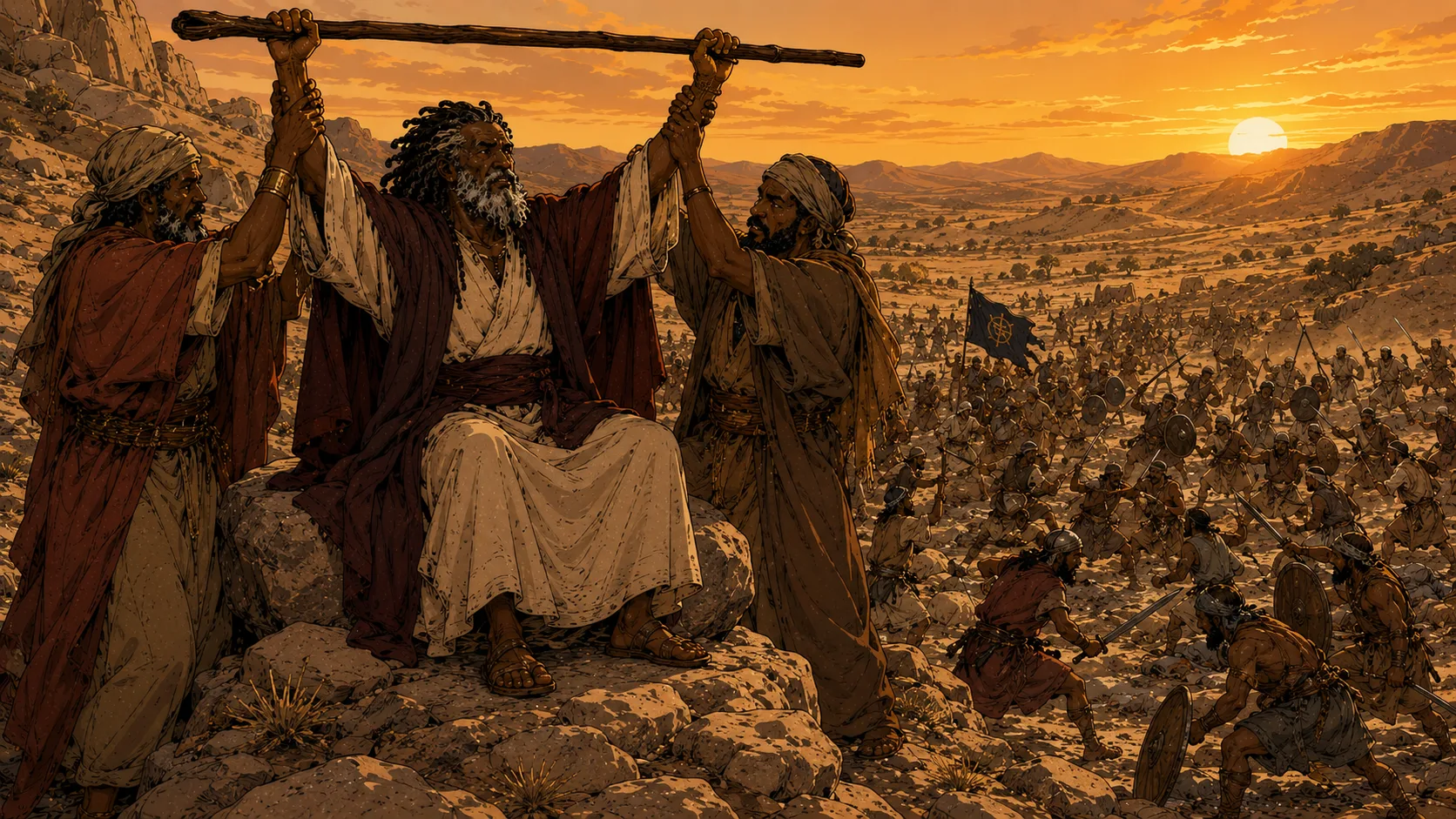 Amalek Attacks — The Raised Hands — Exodus 17:8–16